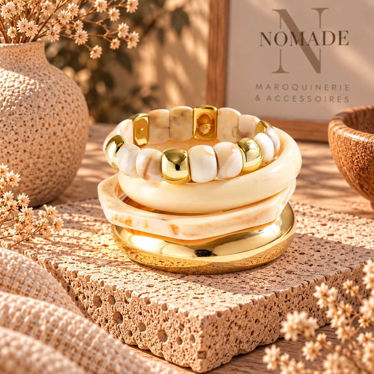 Bracelets Nomade – Set de bracelets effet résine