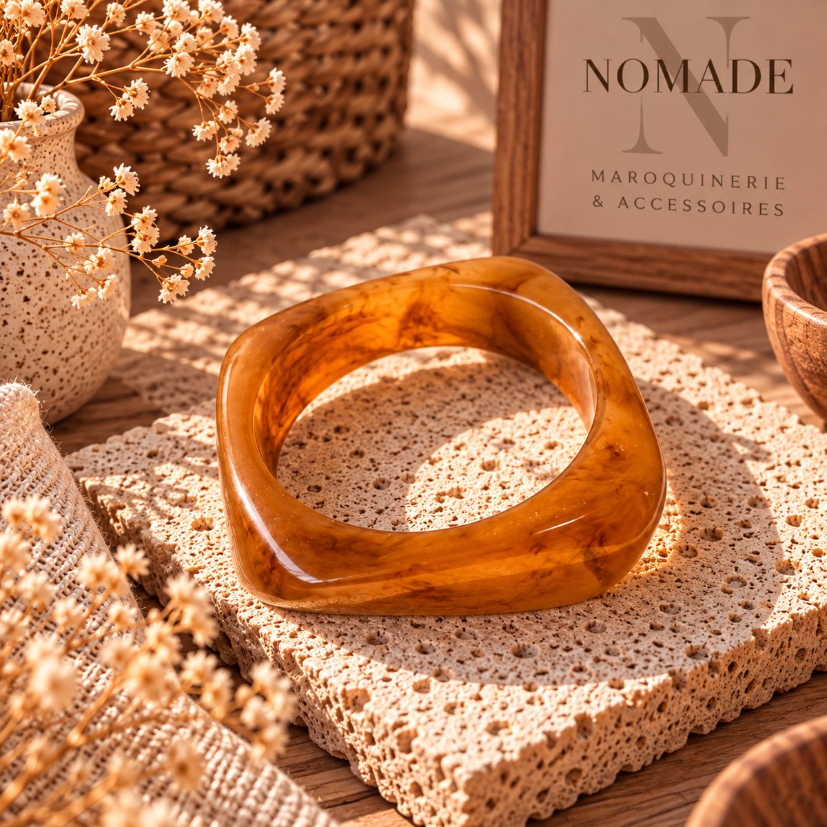Jonc Nomade – Bracelet large résine