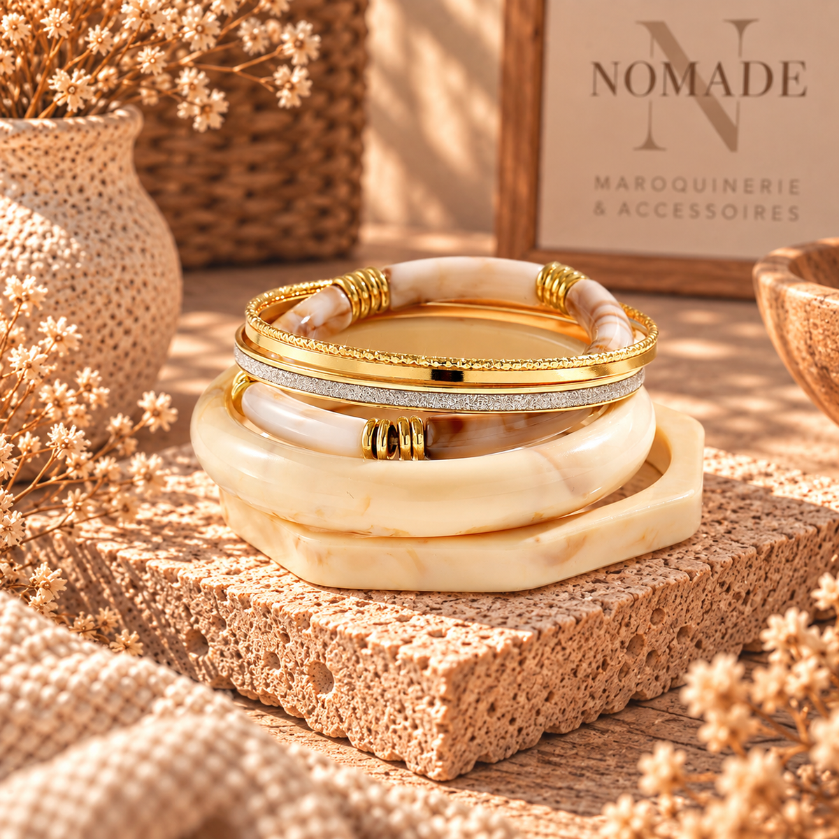 Bracelets Nomade – Set de bracelets effet résine