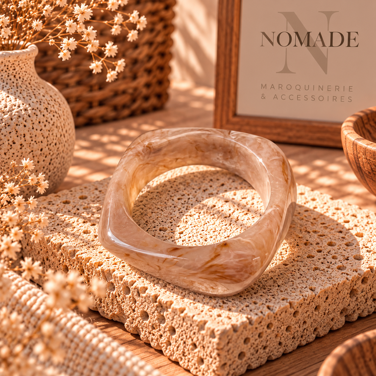 Jonc Nomade – Bracelet large résine