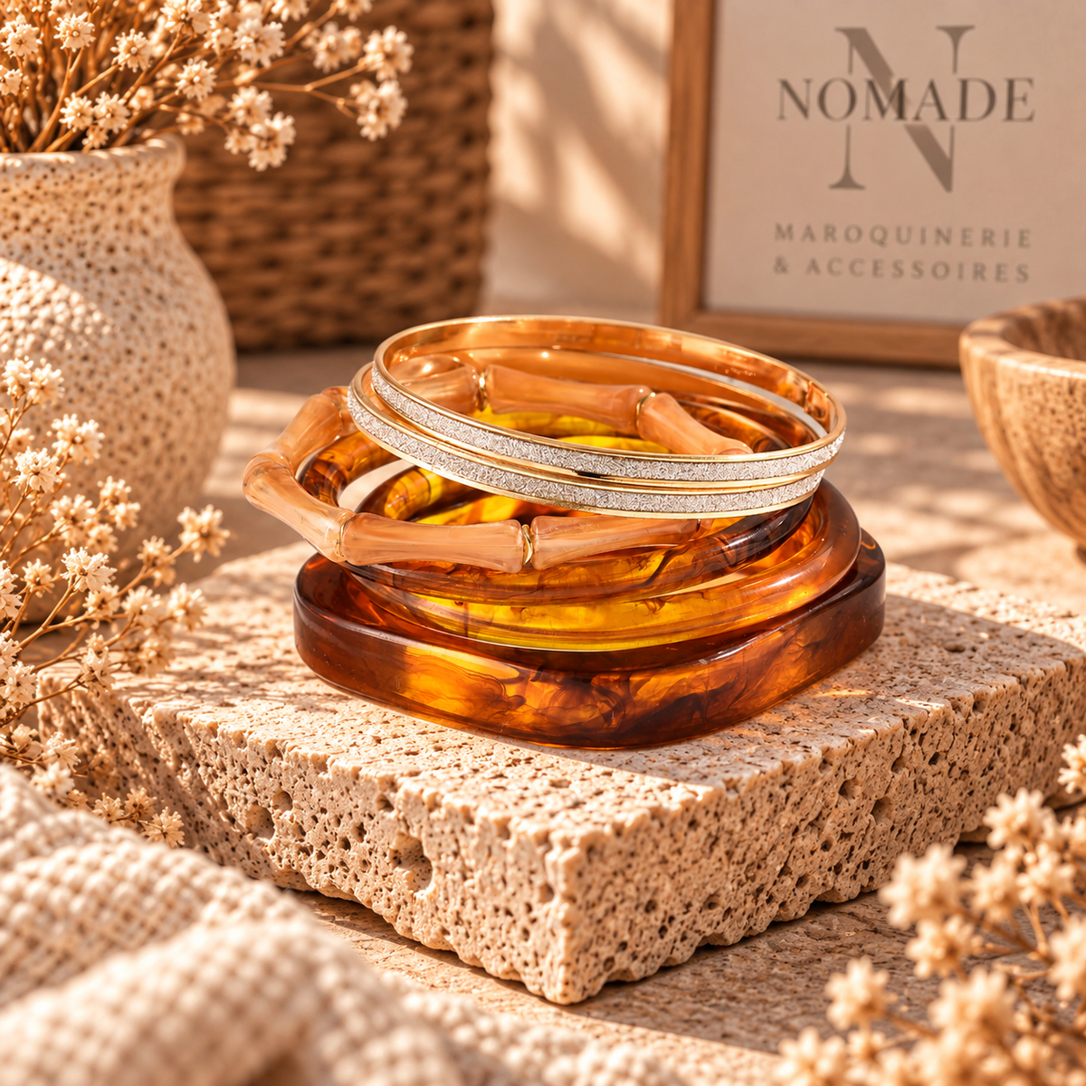 Bracelets Nomade – Set de bracelets effet résine