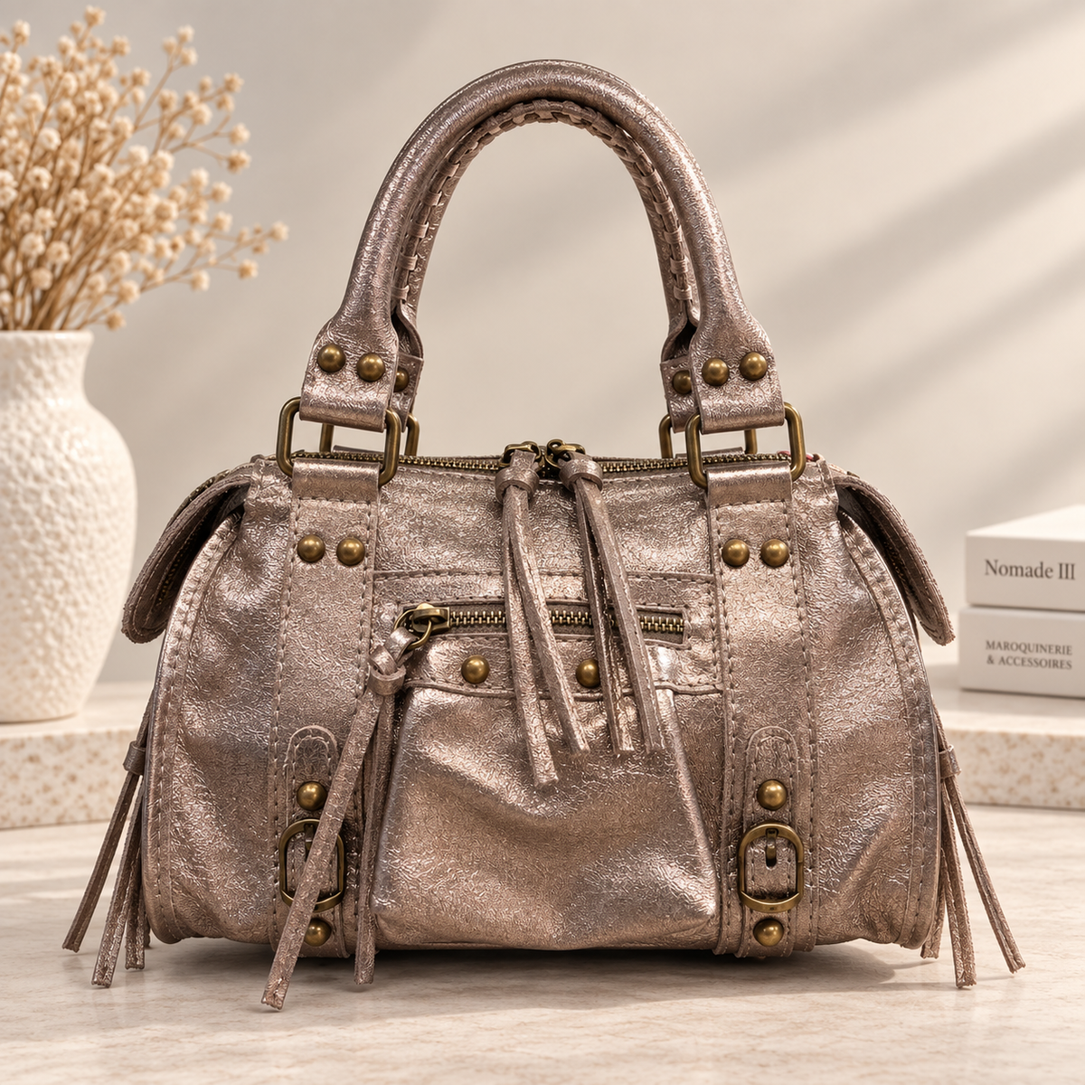 Nomade Icon Mini ⭐ – Sac en cuir brillant