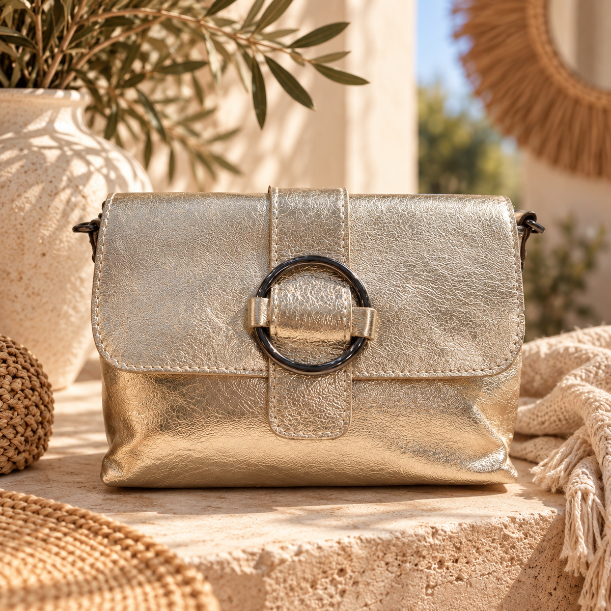 Nomade Nova ⭐ – Sac en cuir irisé à boucle
