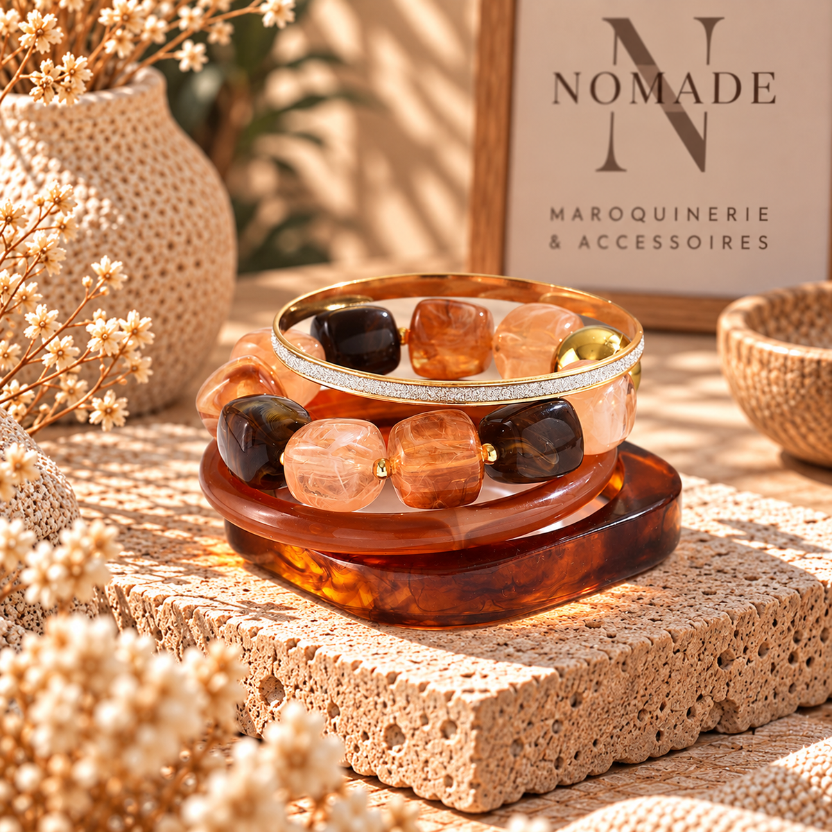 Bracelets Nomade – Set de bracelets effet résine
