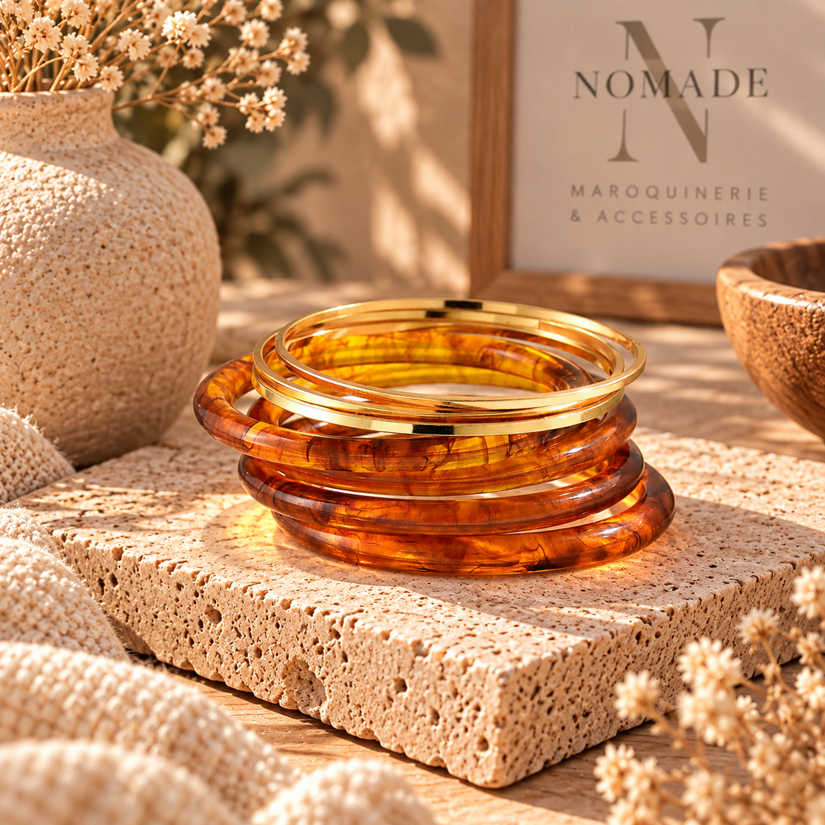 Bracelets Nomade – Set de bracelets effet résine