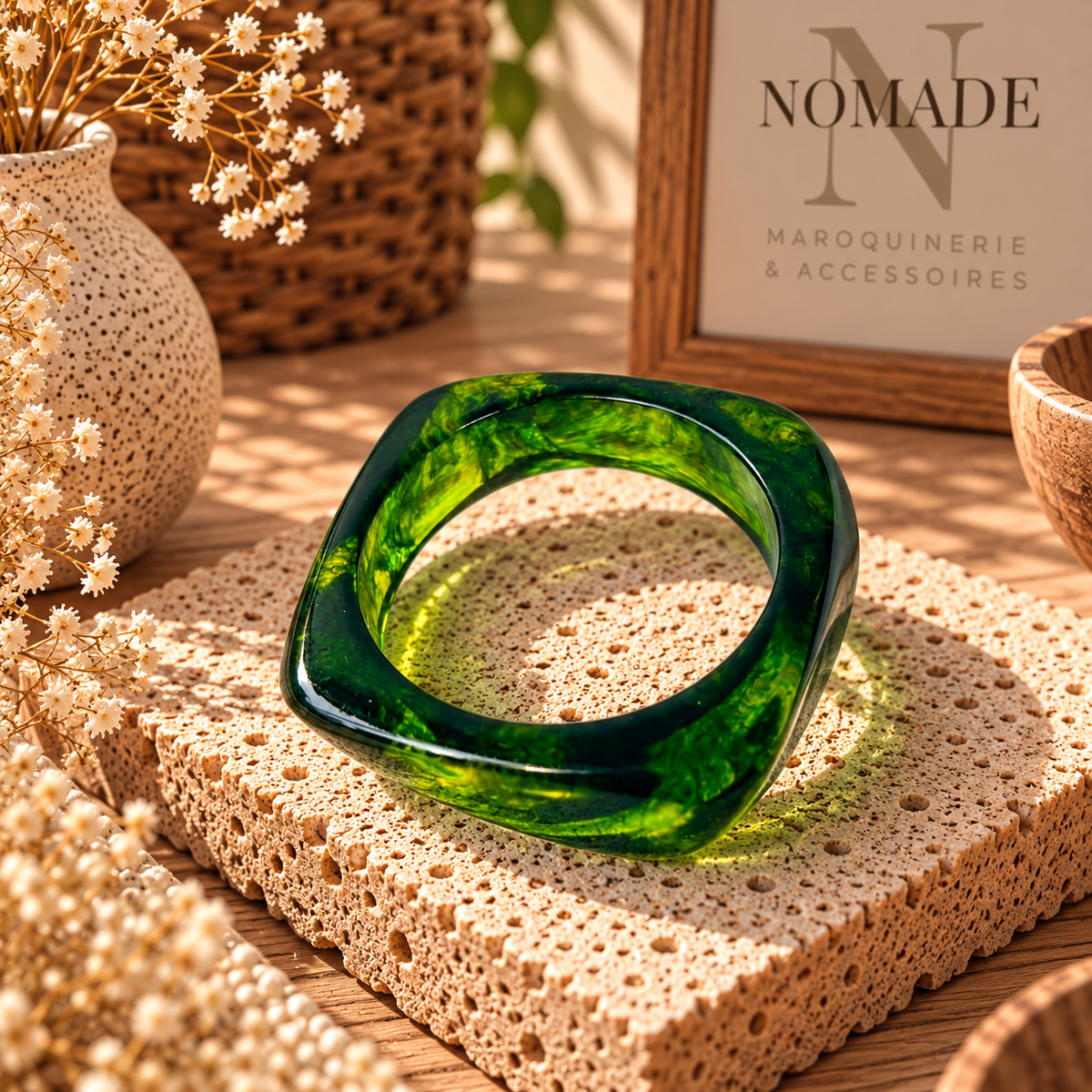 Jonc Nomade – Bracelet large résine