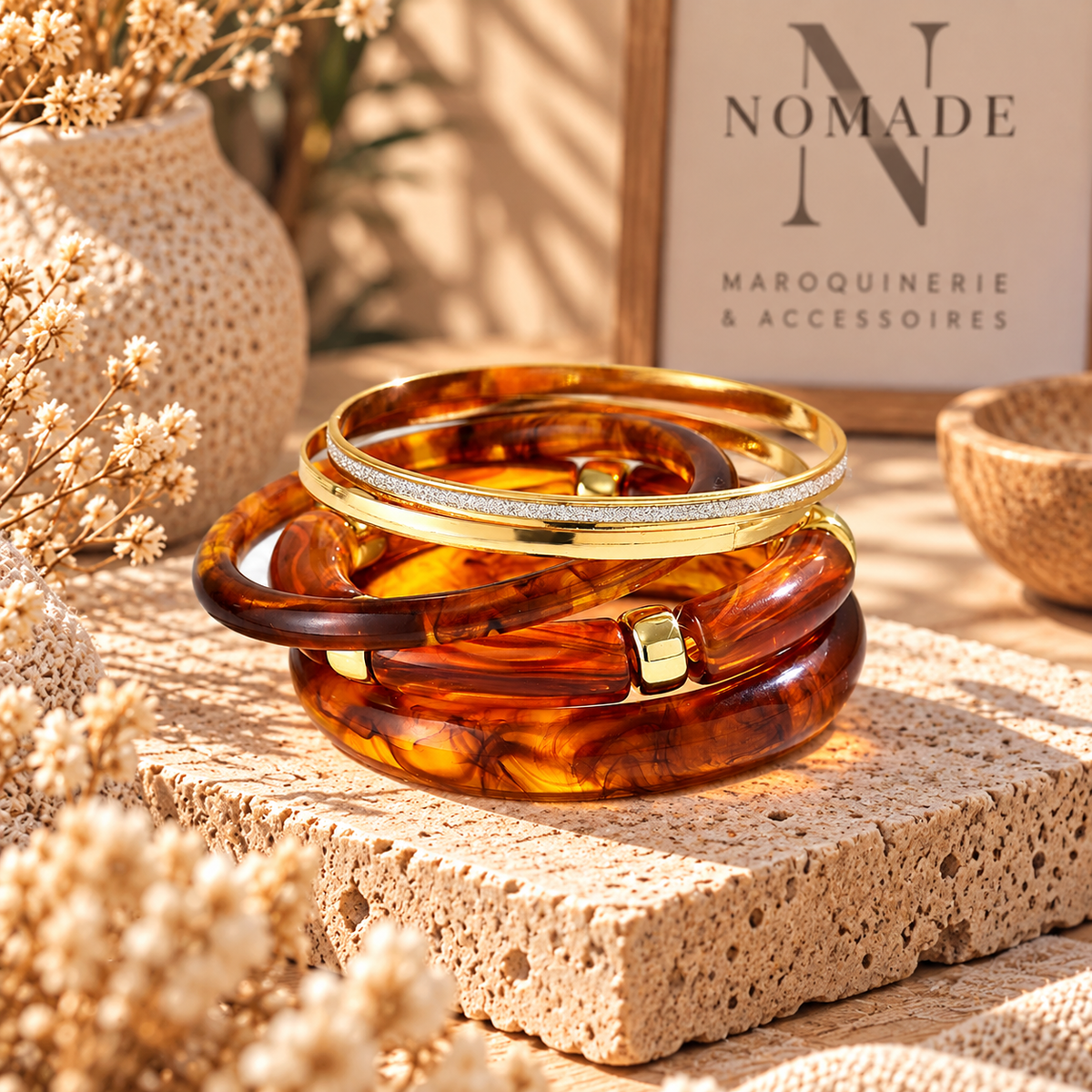 Bracelets Nomade – Set de bracelets effet résine