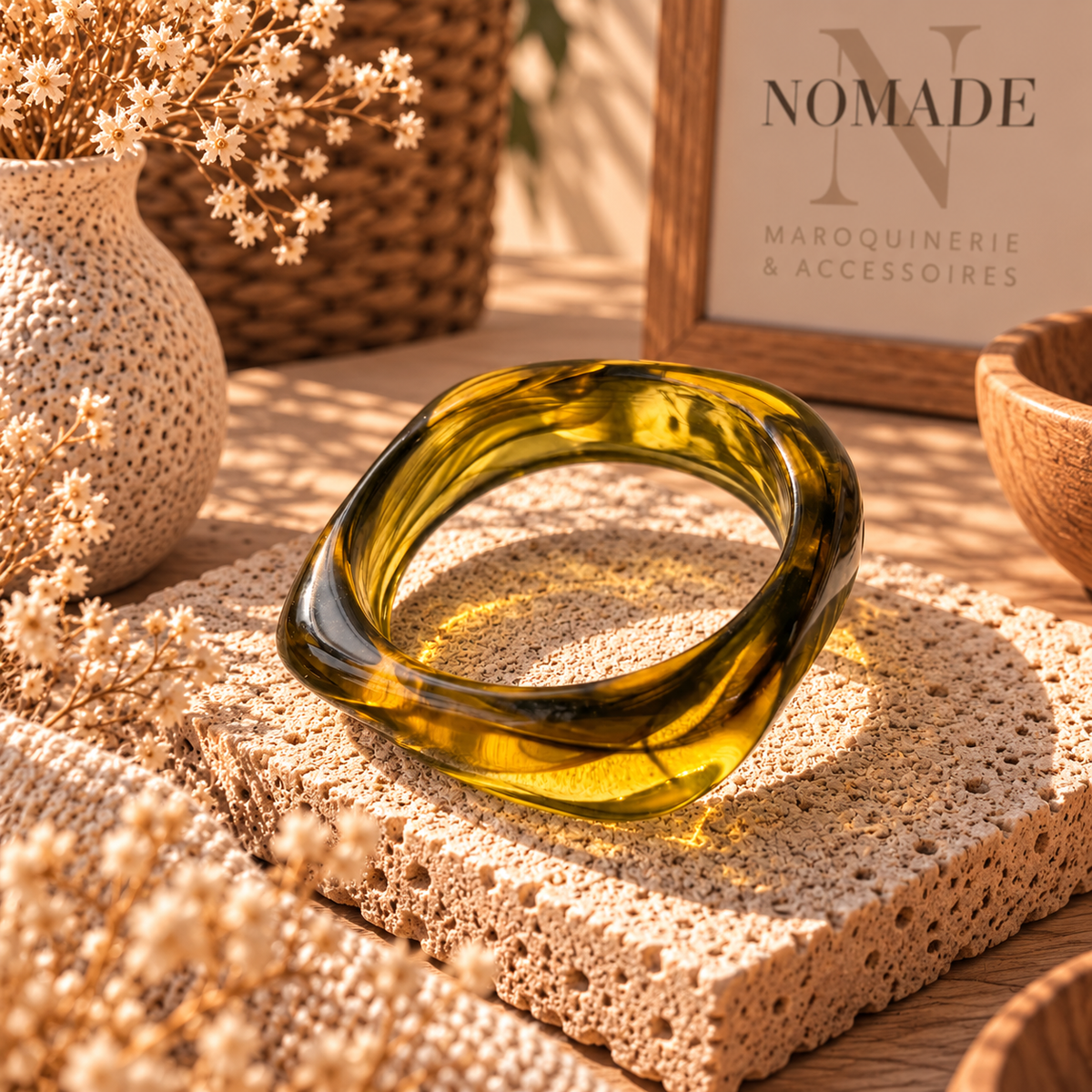 Jonc Nomade – Bracelet large résine