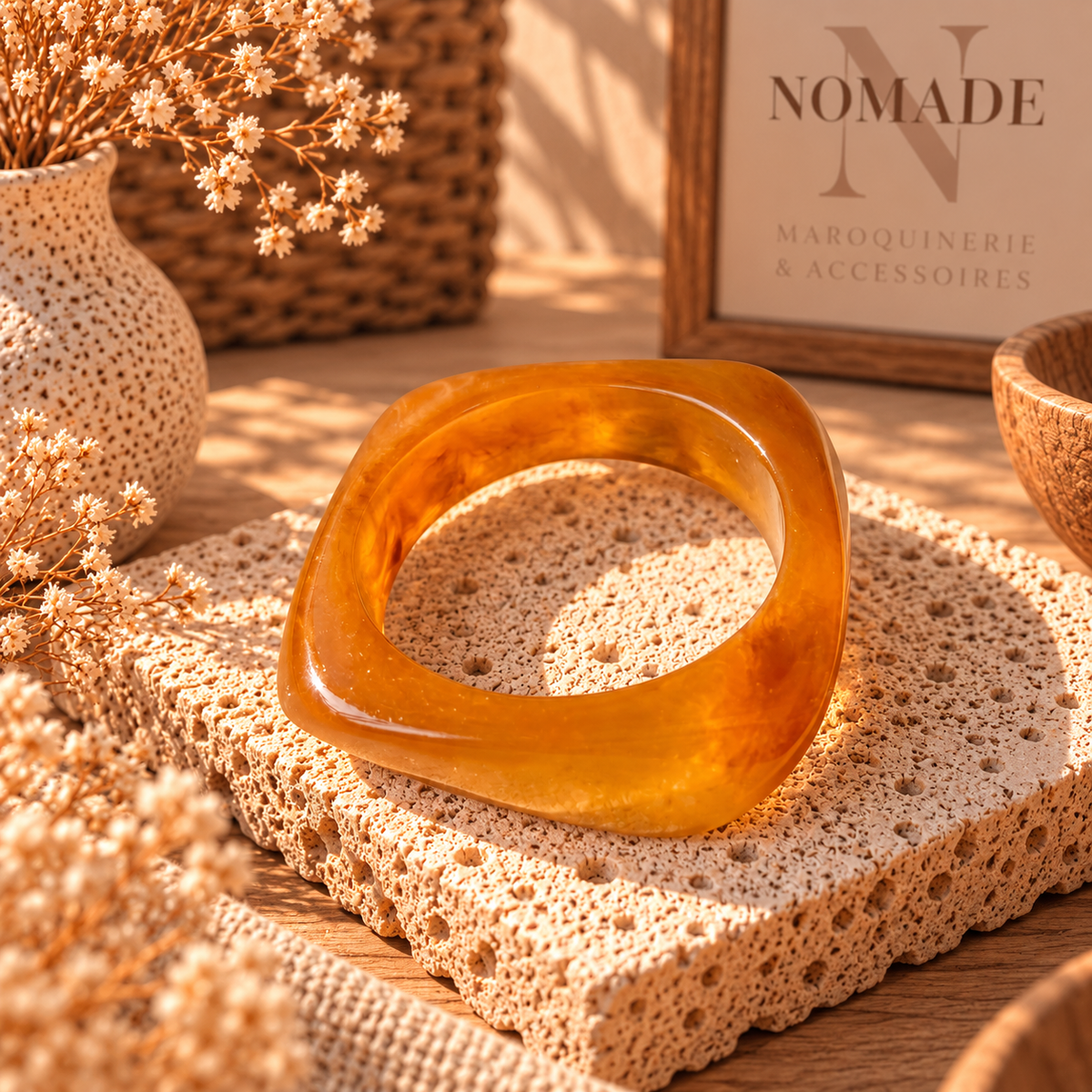 Jonc Nomade – Bracelet large résine