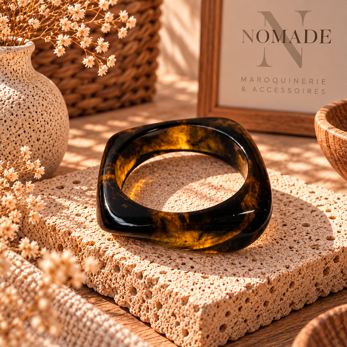 Jonc Nomade – Bracelet large résine