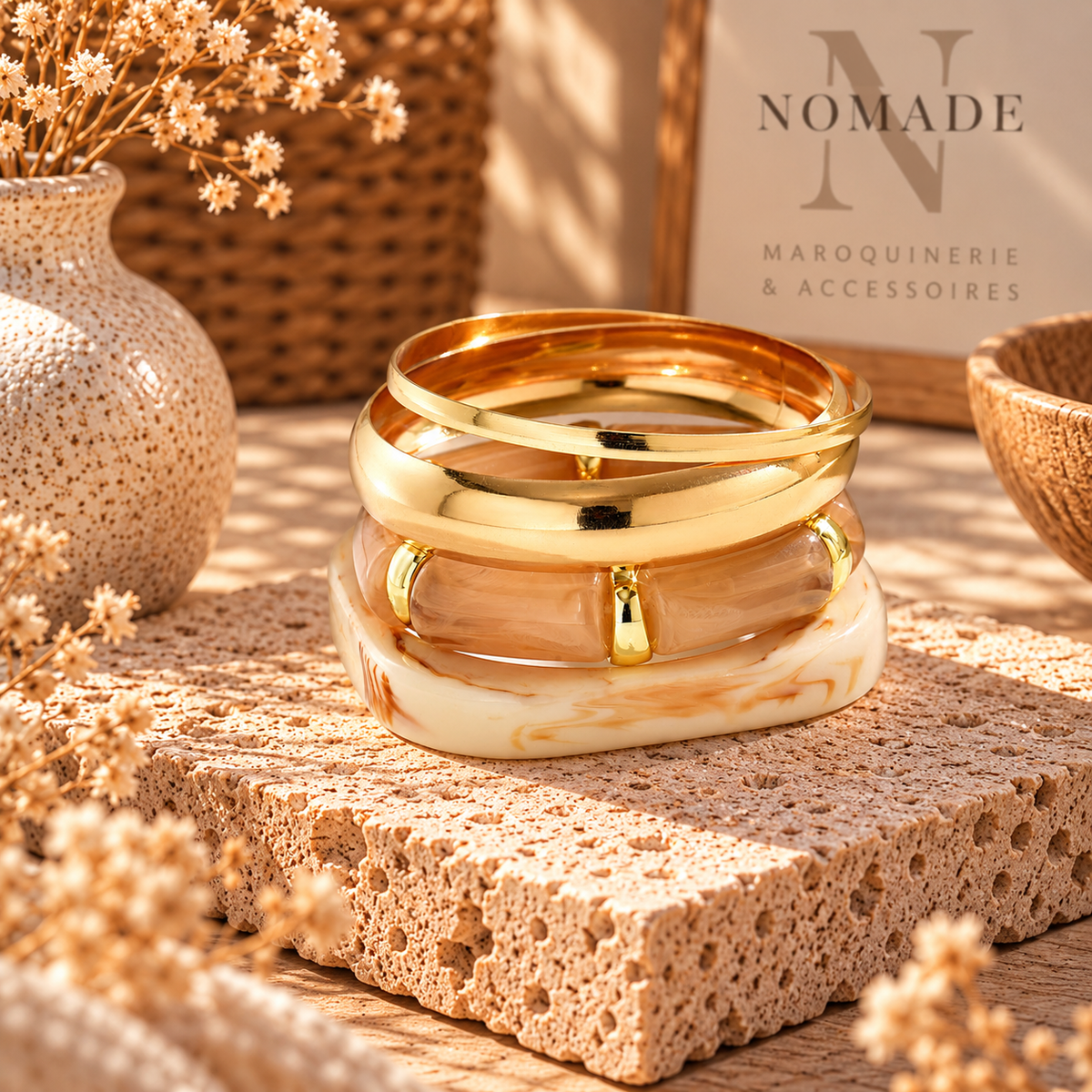 Bracelets Nomade – Set de bracelets effet résine