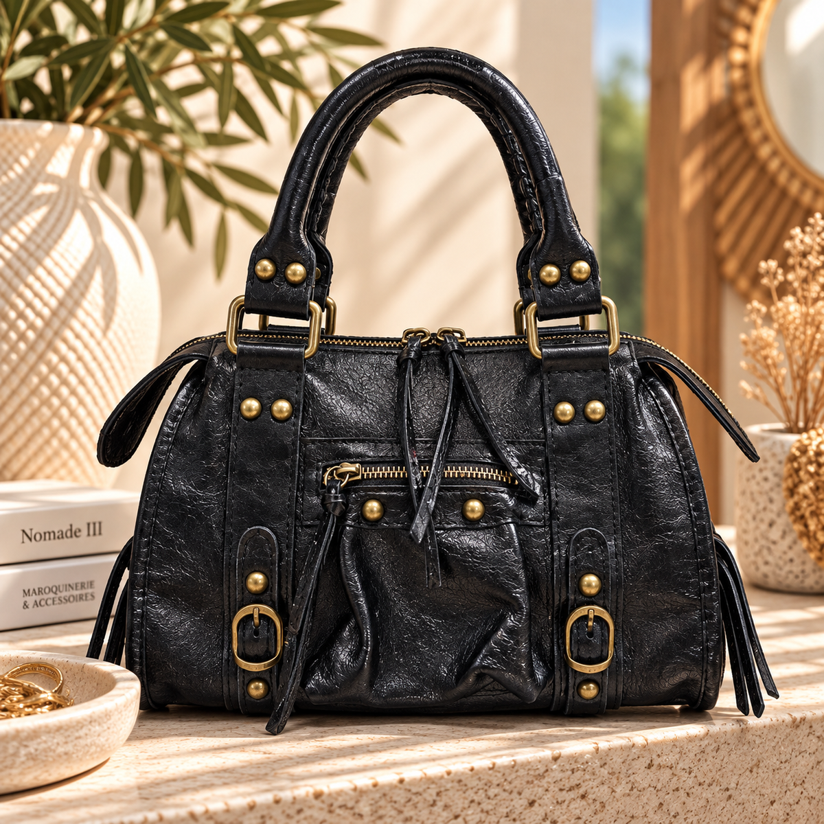 Nomade Icon Mini ⭐ – Sac en cuir brillant