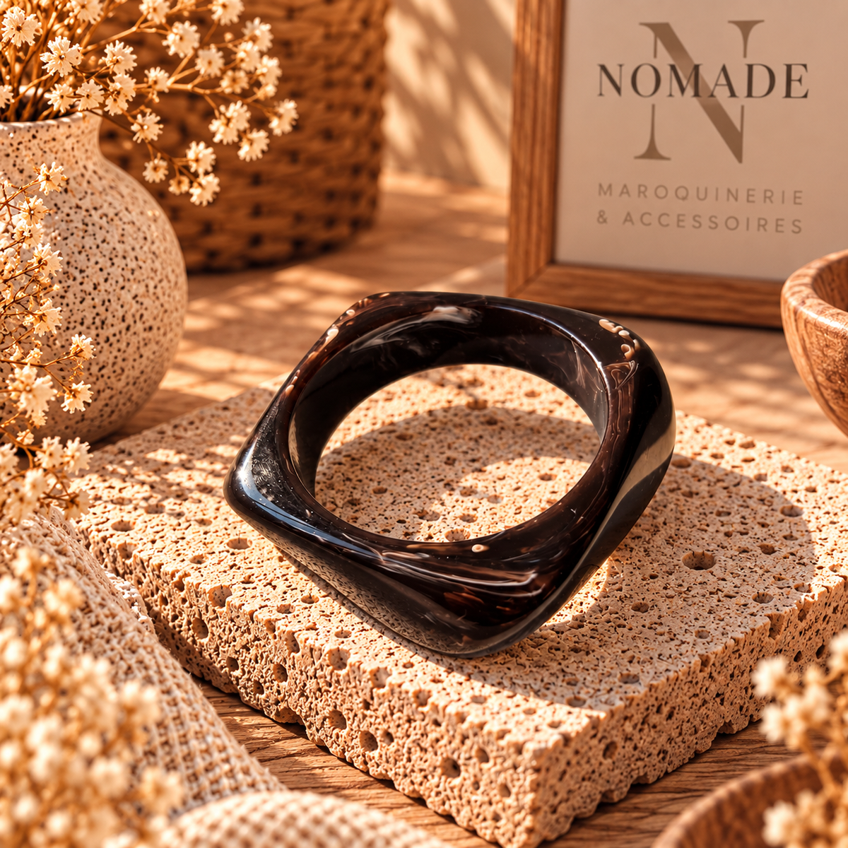 Jonc Nomade – Bracelet large résine