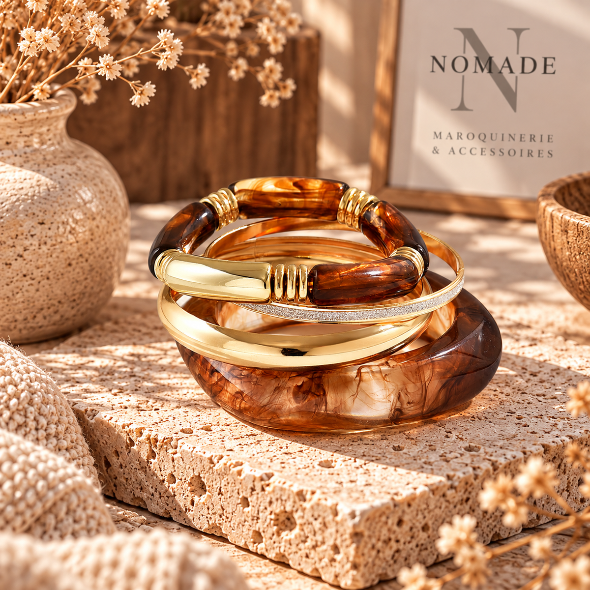 Bracelets Nomade – Set de bracelets effet résine
