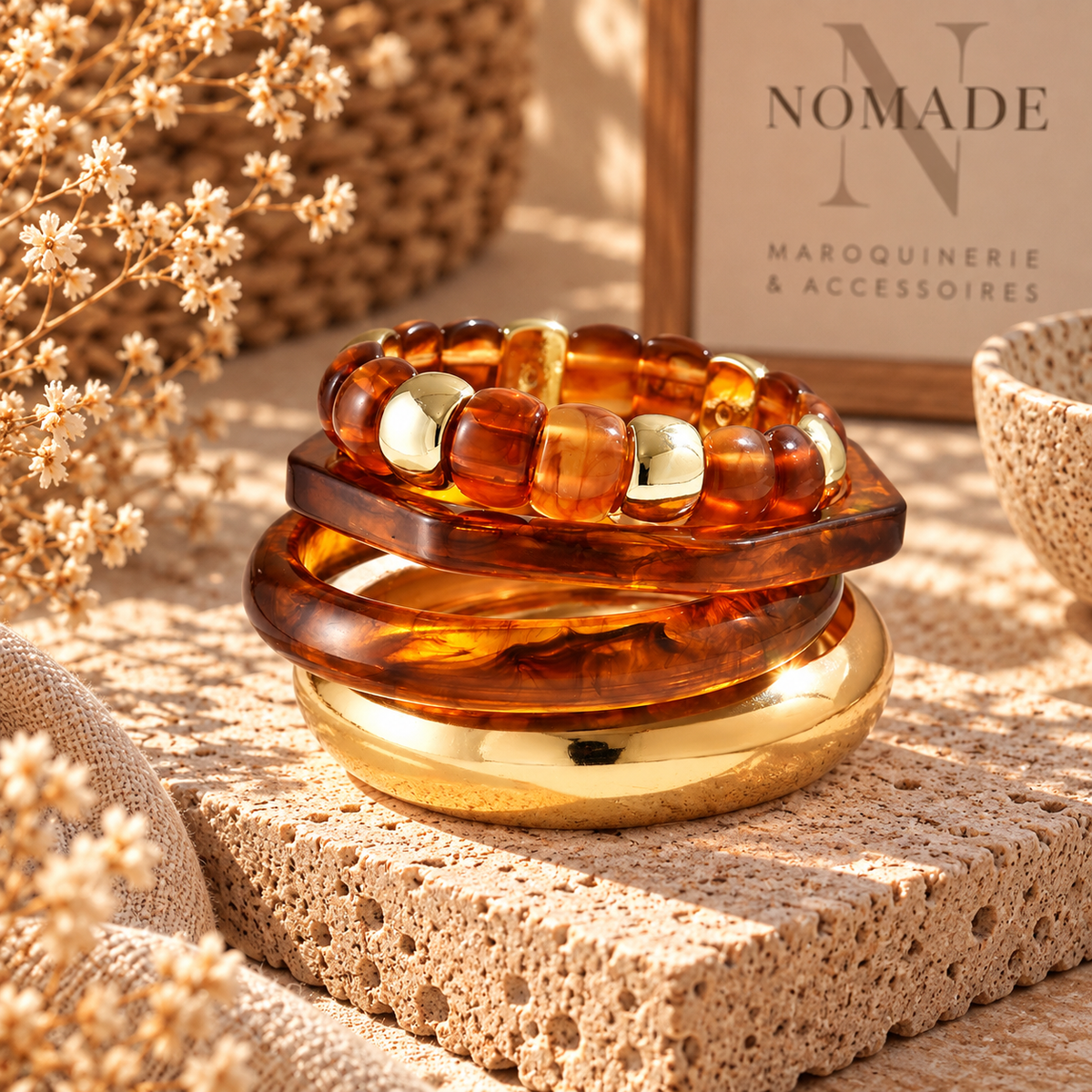 Bracelets Nomade – Set de bracelets effet résine