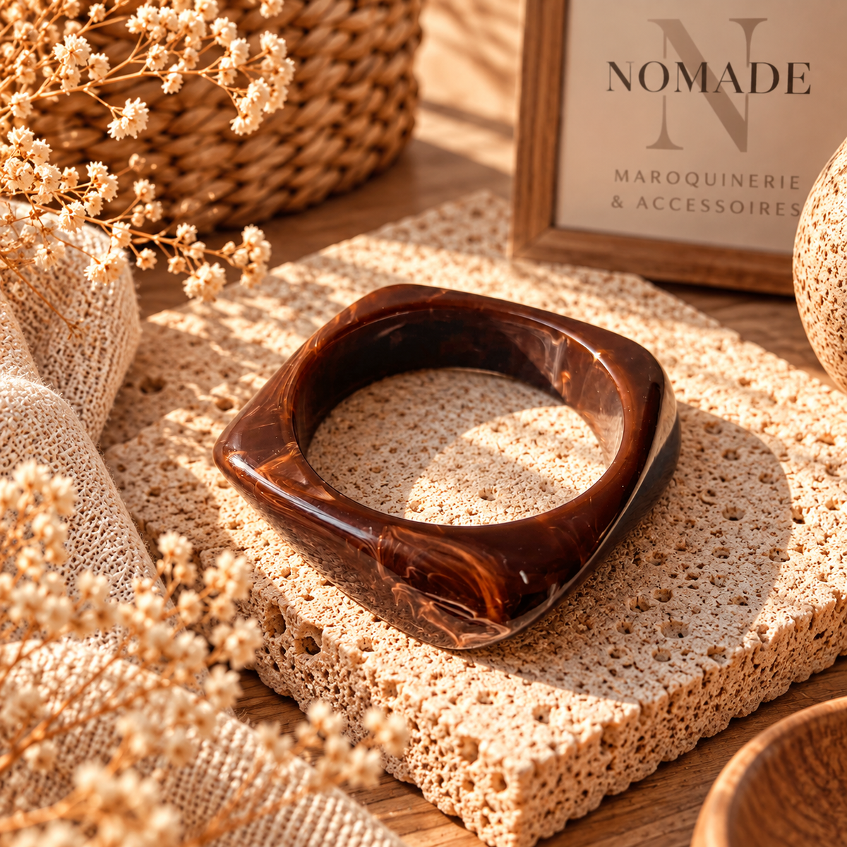 Jonc Nomade – Bracelet large résine